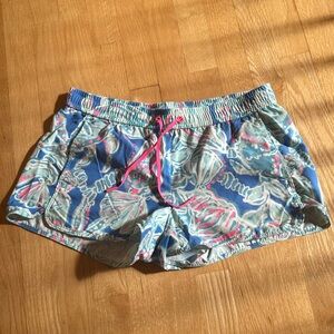 Lilly Pulitzer LUXLETIC women's blue/pink multicolor athletic shorts size small